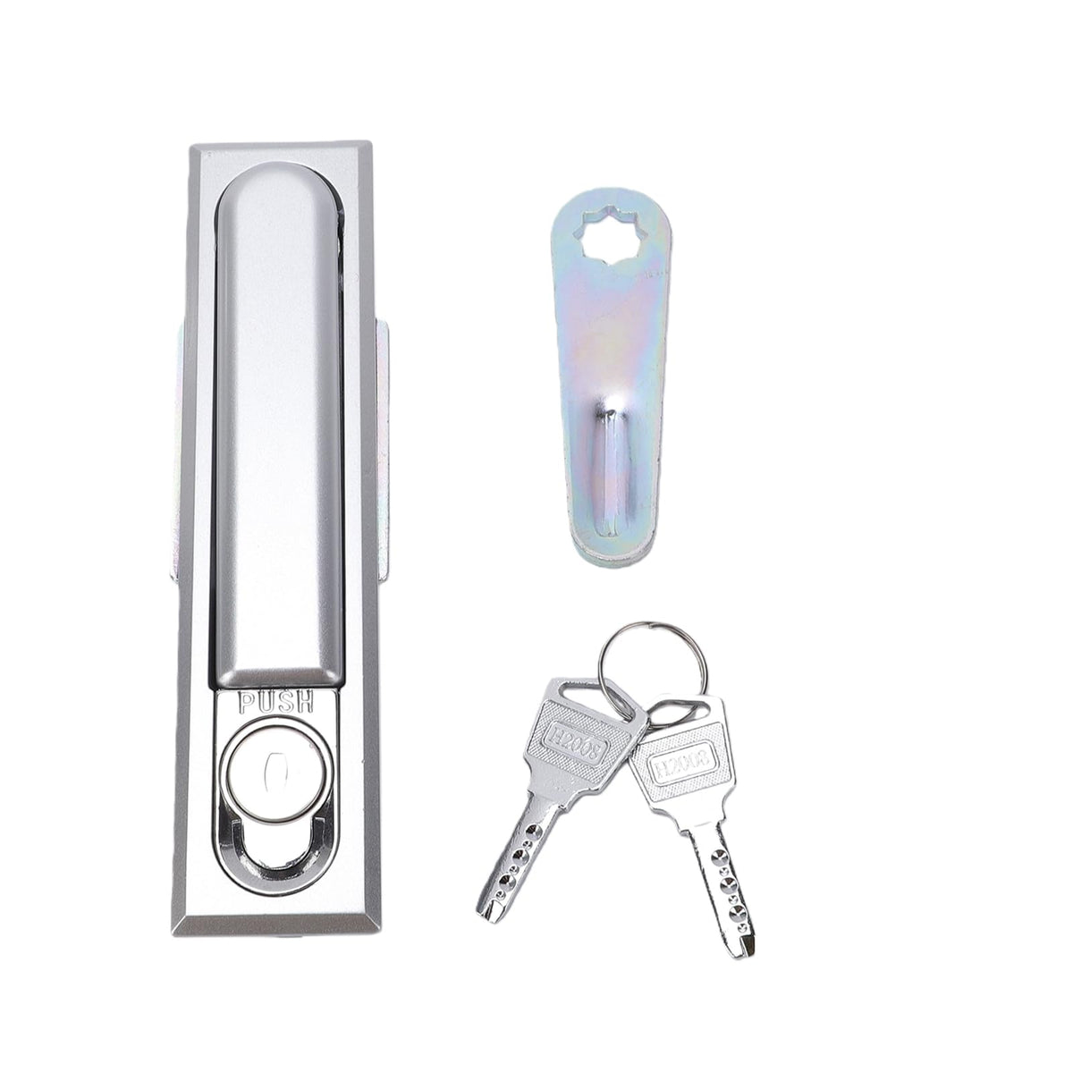 Electrical Cabinet Lock Zinc Alloy Flush Push Keyed (Matte Black)
