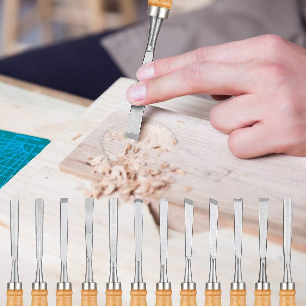 24Pcs Wood Carving Chisel Set - Kit Including Small and Large Size Wood Carver Set