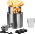 Forced Air Rocket Stove with USB Powered Adjustable Blower | Smokeless 304 Stainless Steel Wood Burning Camping Stove