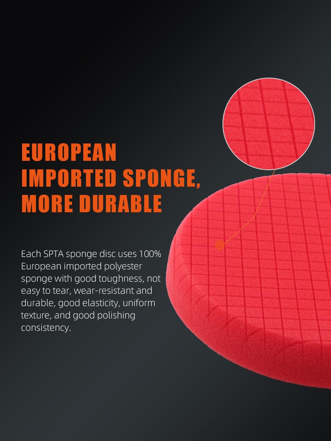 Buffing Polishing Pads, SPTA 7Pc 6.5 Inch Face for 6Inch 150mm Backing Plate Compound Buffing Sponge Pads Cutting