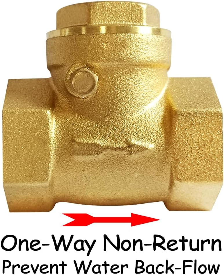 Uenede Brass 1/2 Inch Horizontal Swing Check Valve, 1PCS