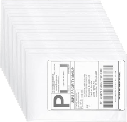 600Pcs White Self Adhesive Planner Pockets Shipping Label Sleeves 25x17cm Clear Packing Slip Pouch Adhesive Document