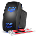 Nilight Bilge Pump Rocker Switch with Jumper Wires Set 5 Pin Laser Blue