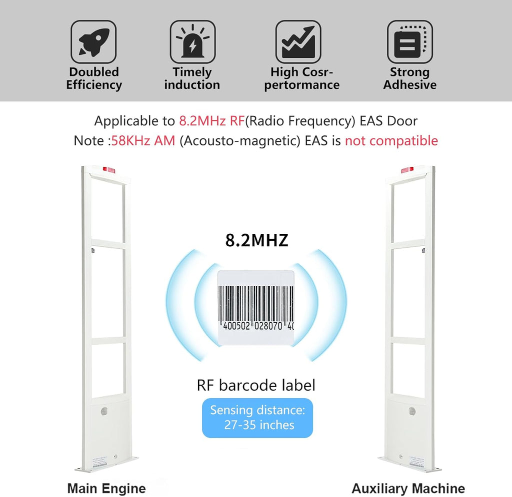 8.2mhz Security Tags Soft Labels Sticker, 1000 pcs Retail Anti-Theft Equipment Prevention EAS System