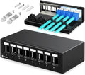 Patch Panel 8 Port Blank Keystone Patch Panel STP&UTP Compatible with LC/SC/ST/FC/USB/HDMI Keystone Jack for Desk Mount Home Ethernet Termination Box