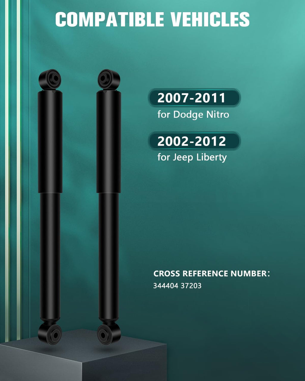 AUTOMUTO 2 Pcs Rear Struts Shock Absorbers Fit 2002-2012 for Jeep Liberty