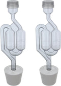 Twin Bubble Airlock with 6.5 Rubber Stopper (Set of 2)