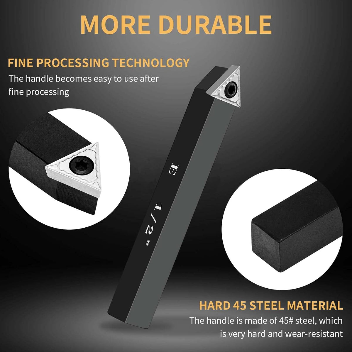 1/2" Indexable Carbide Turning Inserts Holder Set for Machining Lathes