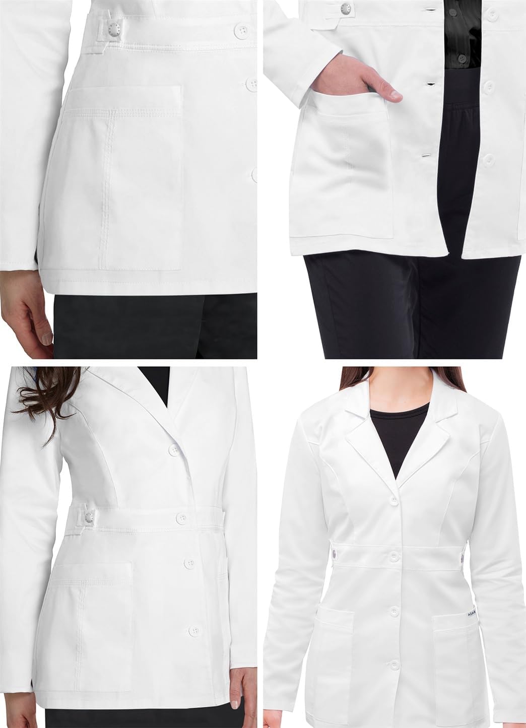 Adar Universal Stretch Lab Coat for Women - 28" Tab-Waist Lab Coat