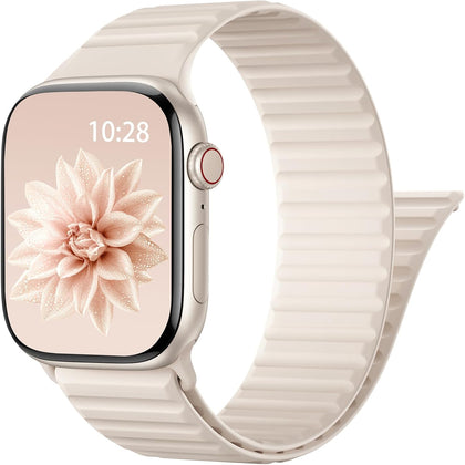 Patented Magnetic Silicone Sport Band for Apple Watch Bands for Women Men | Soft Silicone Solo Loop 40mm 38mm 41mm