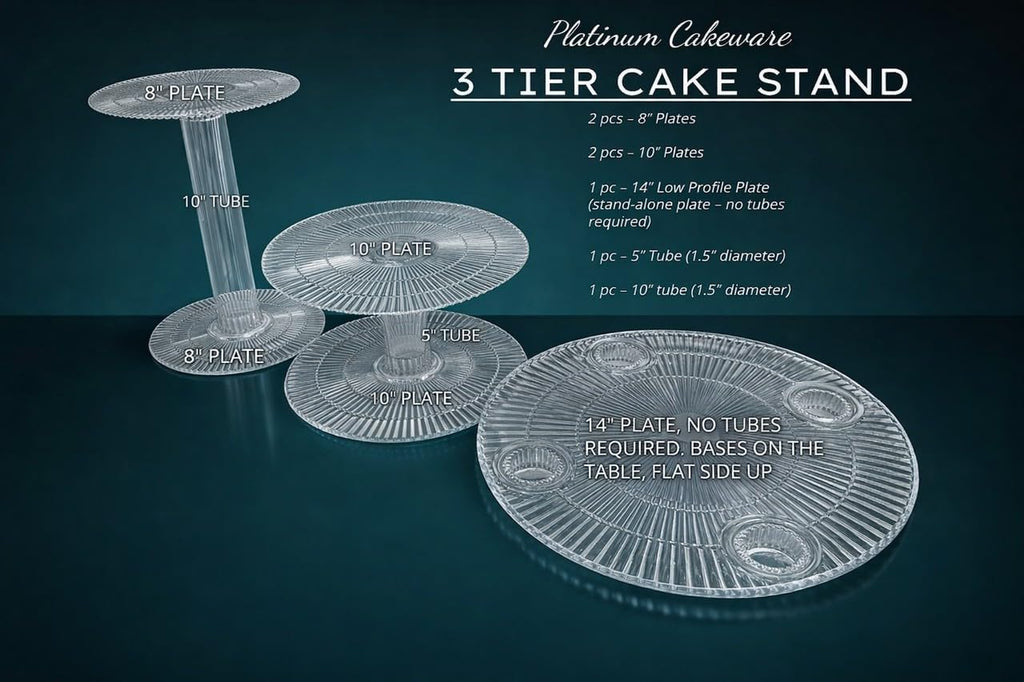 3 Tier Acrylic Wedding Cake Stand (STYLE R300)