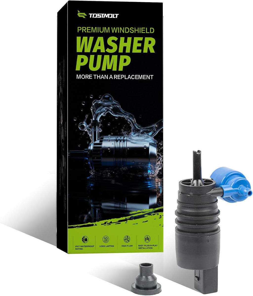 Front/Rear Windshield Washer Fluid Pump Motor With Rubber Grommet