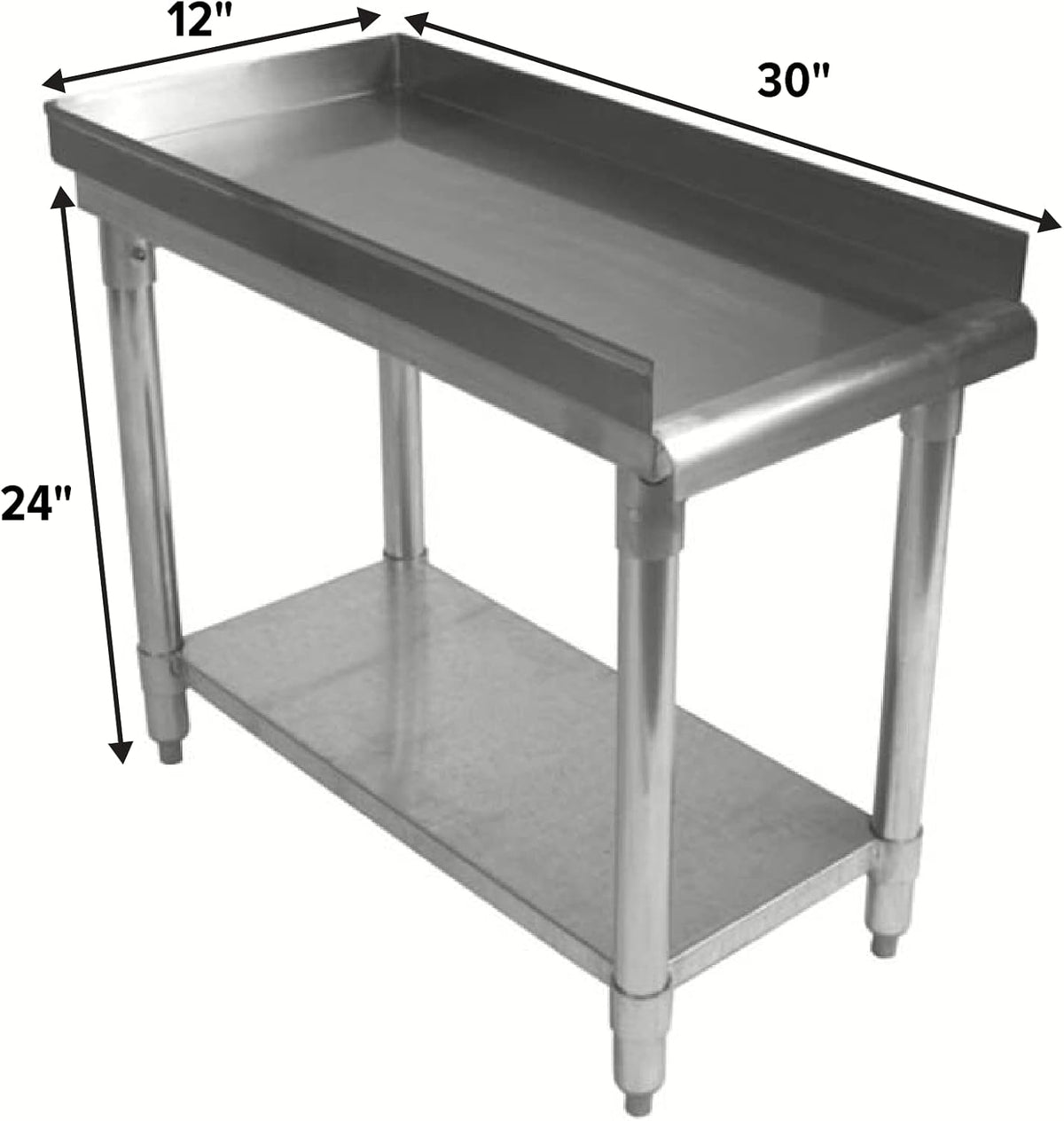 12" x 30" Stainless Steel Equipment Stand, 24" Tall