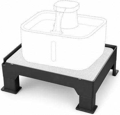 Raised Dog Fountain Stand with Absorbent Diatomite Mat, Adjustable 3.5" & 6" Dog Water Bowl Stand, Helps Keep Floors