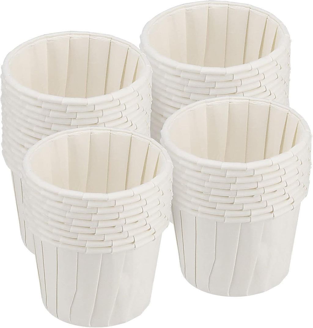 1000 Pack 2 oz Paper Souffle Portion Cups, Disposable Condiments Sample Cup Snack Cups for Measuring, Jello Shots