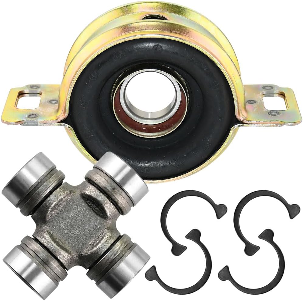 4WD Drive Shaft Center Support Bearing and U-Joints Kit Fit for 1995-2004 Toyota Tacoma, 1993-1998 Toyota T100, 2000-2006 Tundra Driveshaft Center Support Carrier Bearing