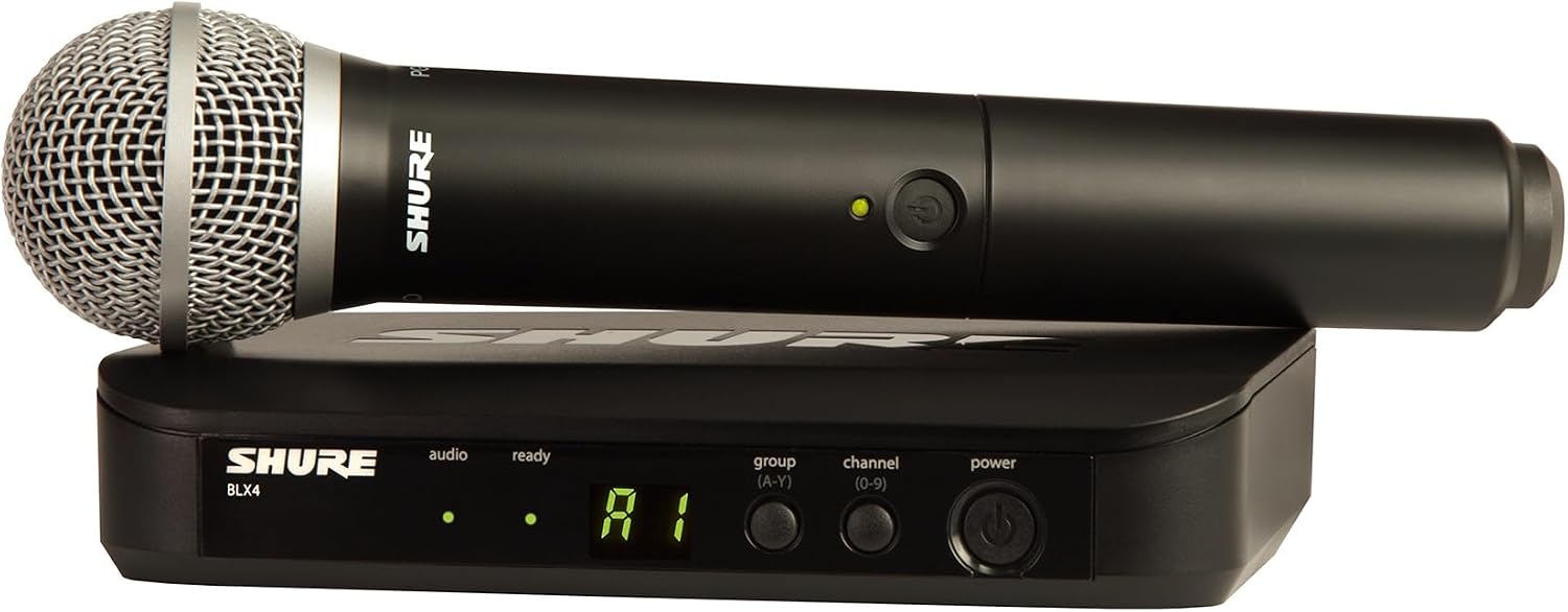 BLX24/PG58 Wireless Vocal Microphone System - H9 Band | 14-hour battery and 300 ft UHF range with PG58 handheld vocal