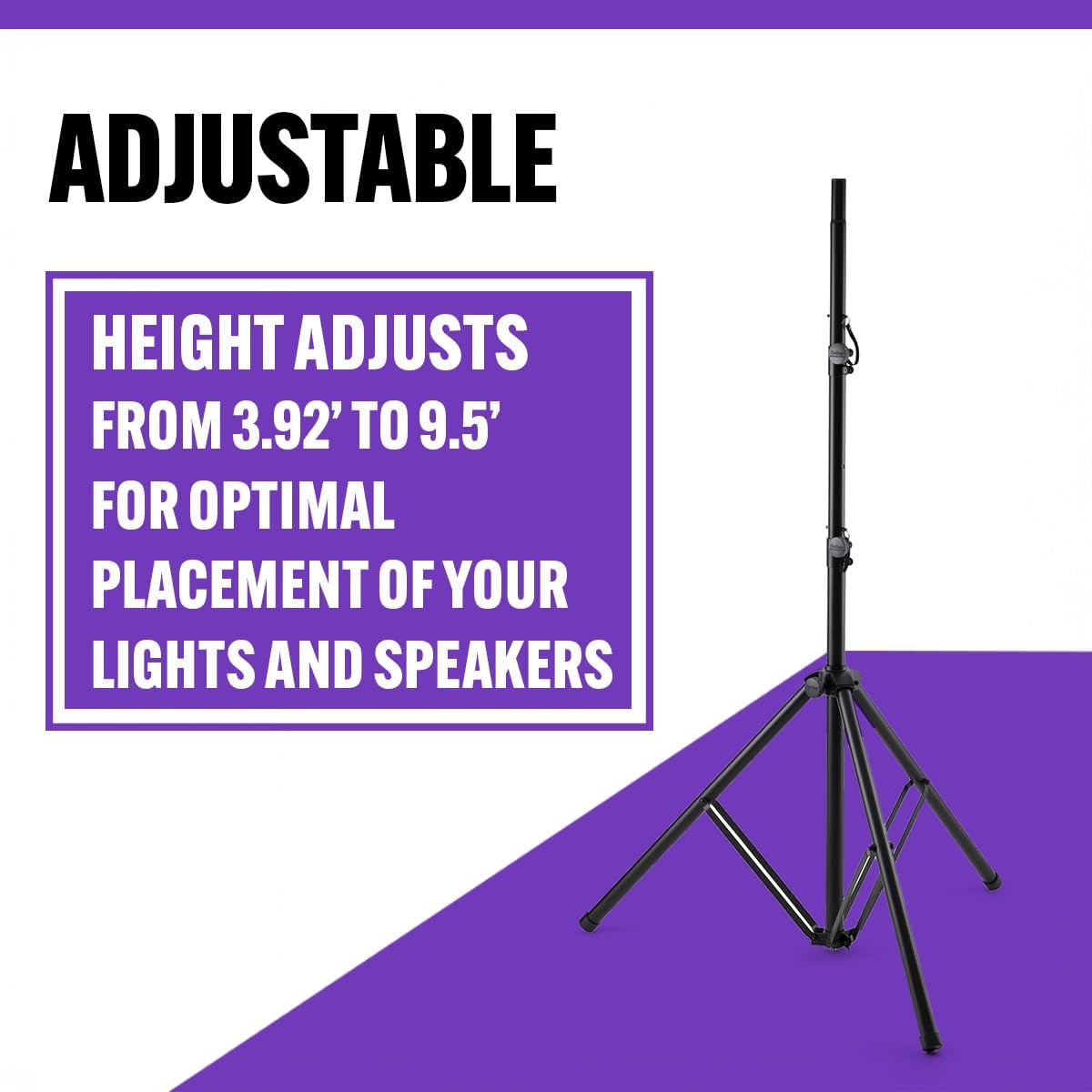 On-Stage Production-Grade LS-SS7770 10' Lighting/Speaker Stand (Folding,Portable Tripod PA Loudspeaker Pole
