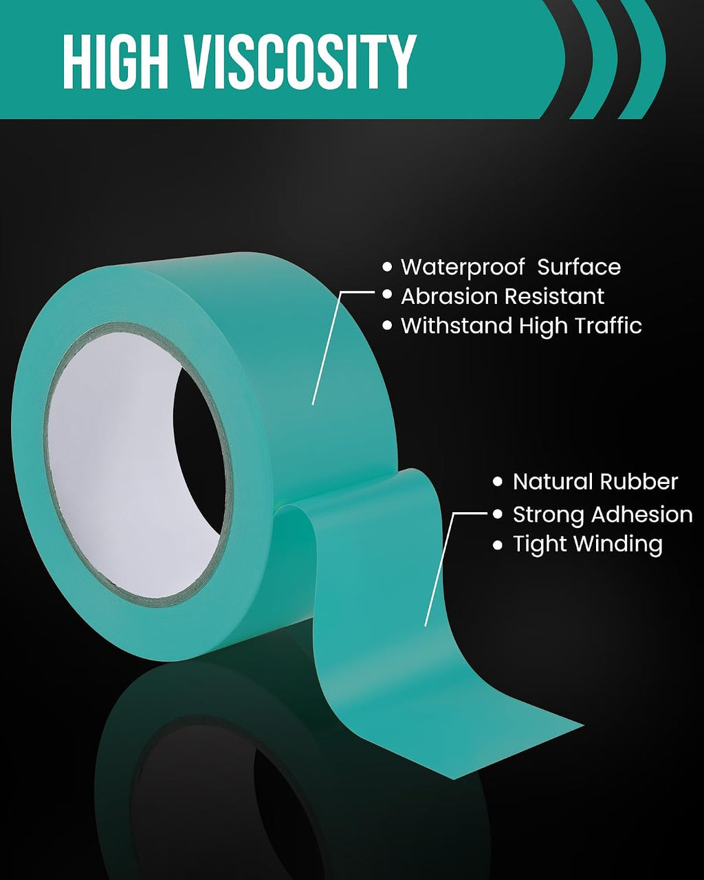 18 Rolls 2"x 36yd Green Vinyl Safety Tape, Floor Marking & Bundling