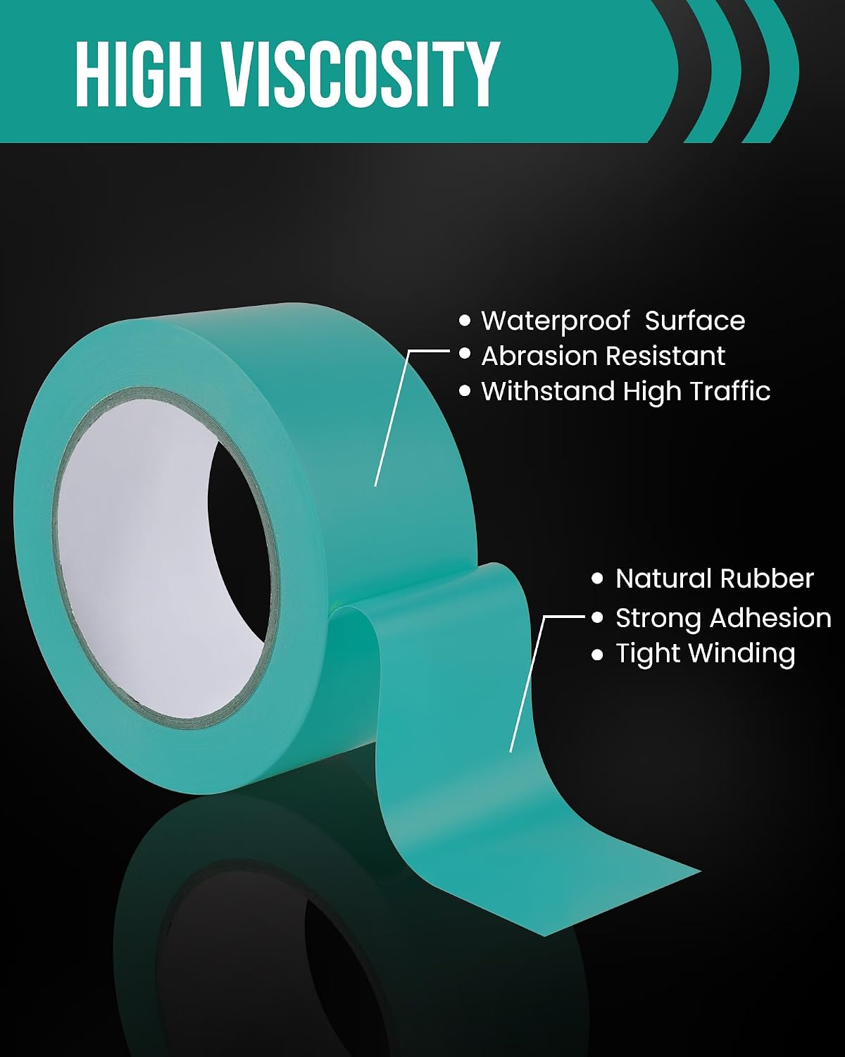 18 Rolls 2"x 36yd Green Vinyl Safety Tape, Floor Marking & Bundling
