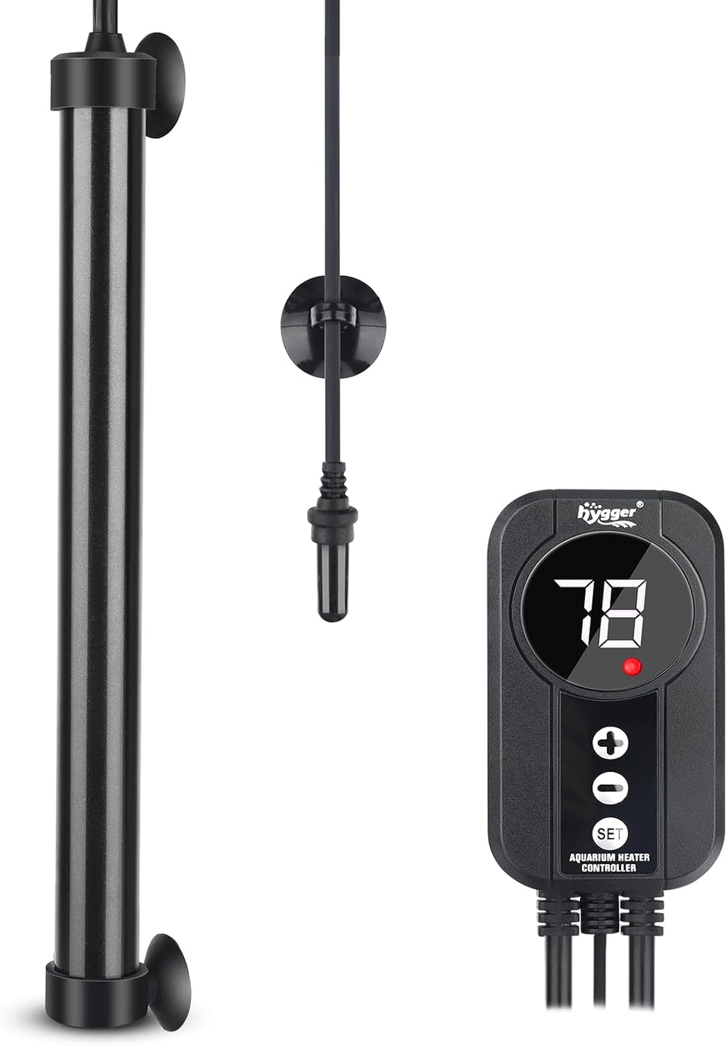 Marine Aquarium Heater 200W,Titanium Heater with Digital LED Controller & Temperature Probe,Submersible Fish Tank