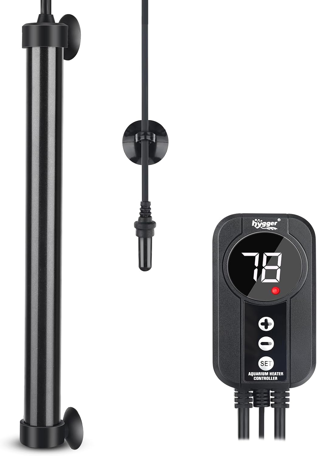 Marine Aquarium Heater 200W,Titanium Heater with Digital LED Controller & Temperature Probe,Submersible Fish Tank