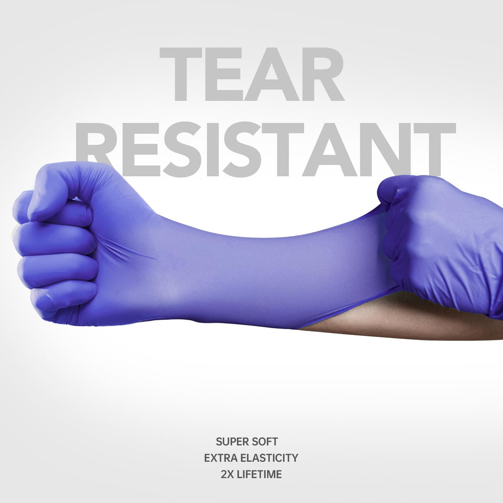Flexx Nitrile Disposable Gloves, 4.2 Medical Exam Blue Violet 100 M