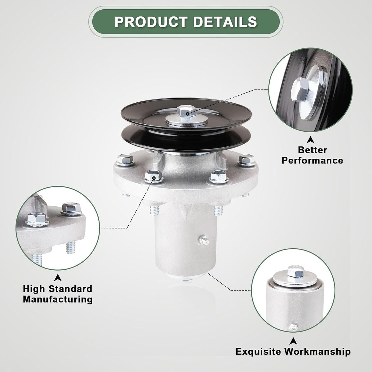 84003174 1732951SM Replace Spindle Assembly Fits for Fer RIS 300S Simplicity Courier XT Snapper 360Z ZT2552 with 52" Deck