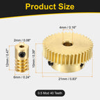 uxcell Worm Gear Set Right Rotation 40T 0.5 Module 1:40 Reduction Rate