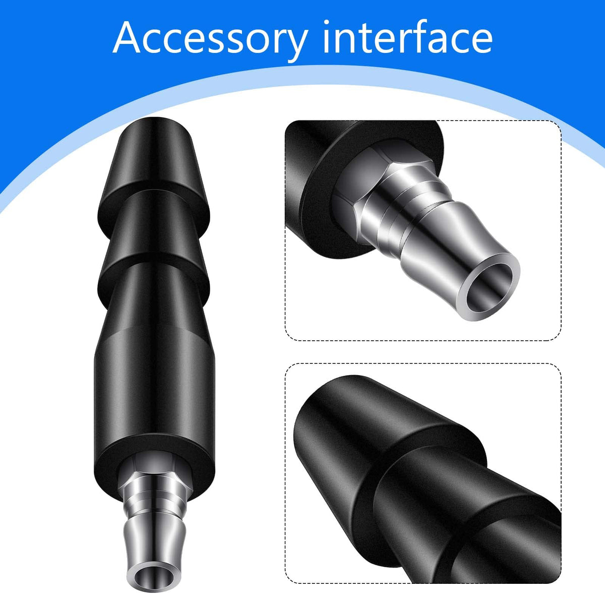 Zhanmai 2 Pcs Vac U Lock Adapter Quick Air Connector Quick Connector Device (Black)