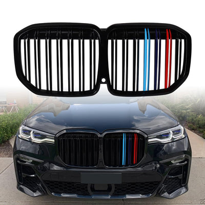Astra Depot Glossy Black Dual Slat Front Grille for 2019-2021 BMW G07 X7