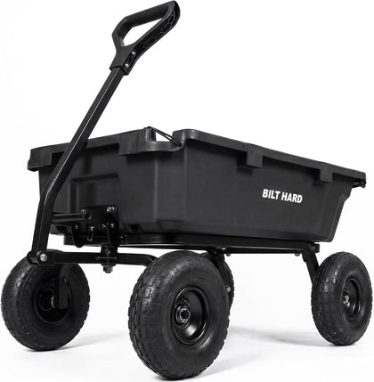900 lbs Poly Garden Dump Cart, 5 Cu.Ft Wheelbarrow Cart with 10" All Terrain Wheels & Quick-Release System, Heavy