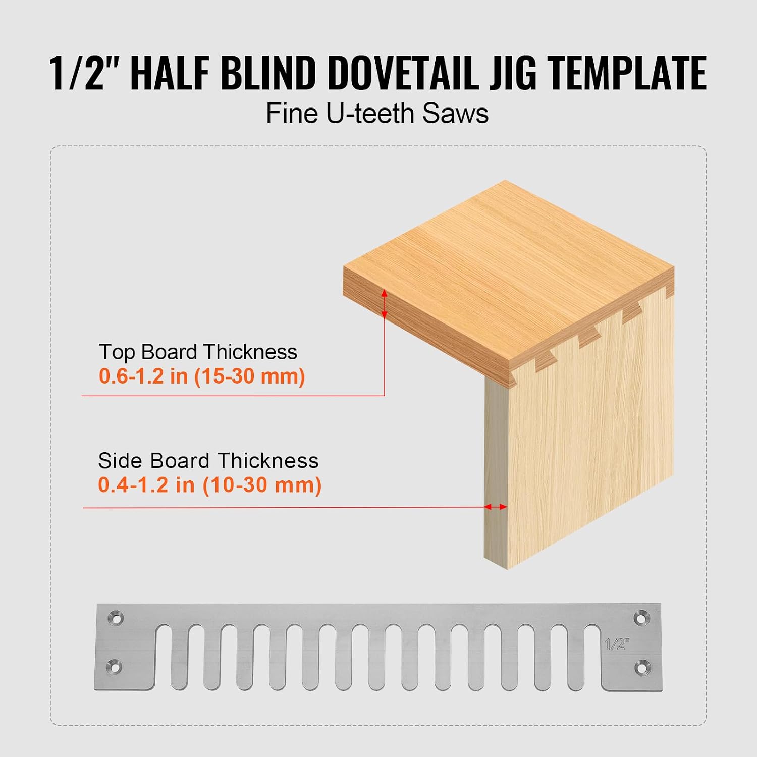 Dovetail Jig, 12 in Width, Dove Tailing Router Jigs with 4 Router Bits & 3 Templates, Precise Alignment Dove Tail