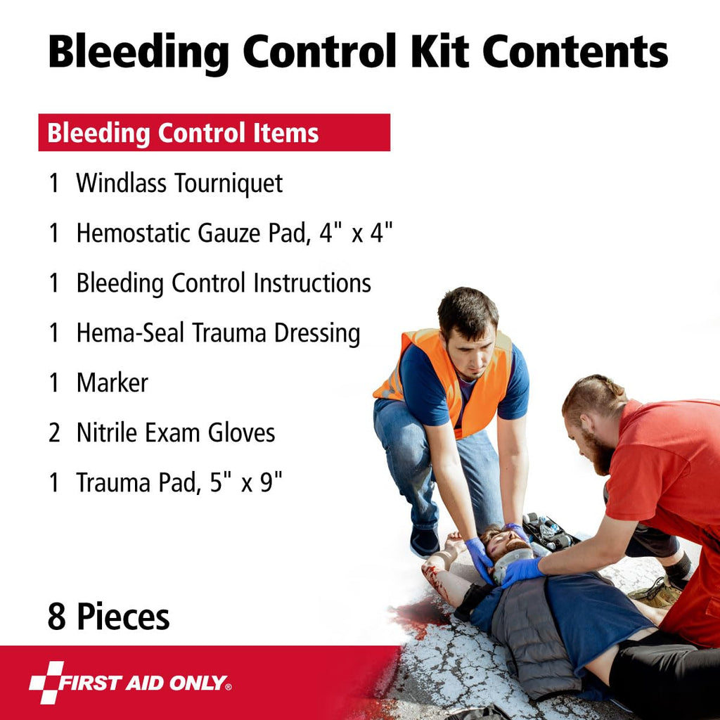 91134 Critical Essentials Bleeding Control Kit for Limb & Torso Wounds, 8 Pieces