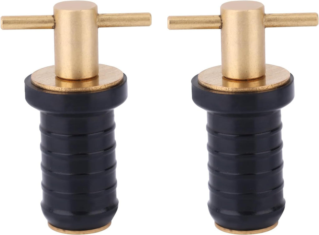 2pcs T-Handle Boat Plug Brass Marine Drain Plugs