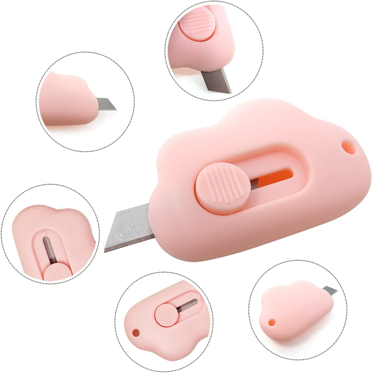 6PCS Creative Cute Cloud Mini Utility Knives Portable Art Knife Retractable Envelope Knife Letter Opener Carton