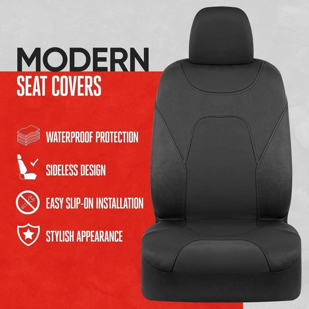 AquaShield Waterproof Front Seat Covers, Black Seat Covers for Cars – Neoprene Front Car Seats Cover, SUV Seat Covers