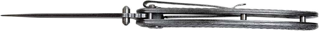 Starter Pocket Knife, Blackwash, 3.4 Inch Drop Point Blade | EDC with Assisted Opening, Single-Position Pocketclip