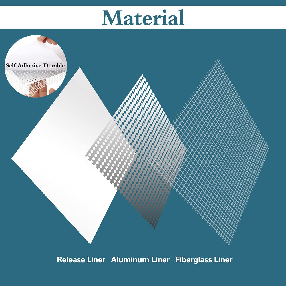 4" 6" 8" (Two of Each) Drywall Patch Kit, Sheetrock Repair Kit | Plasterboard Patch, Safe Mend Plaster Repair Kit