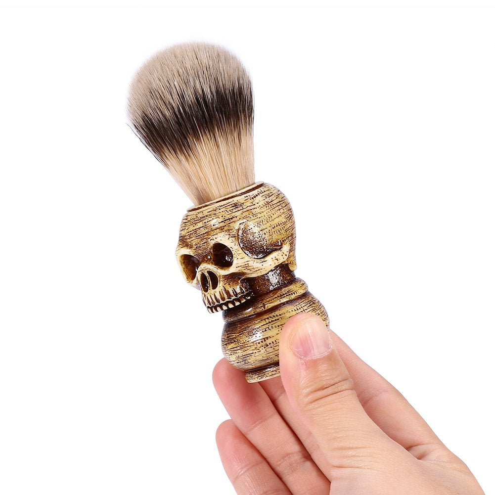 Shaving Brushes, Skull Shaped Handle, Rich and Fast Lather Men Shaving Brush, Barber Grooming, Shave Brush for Wet