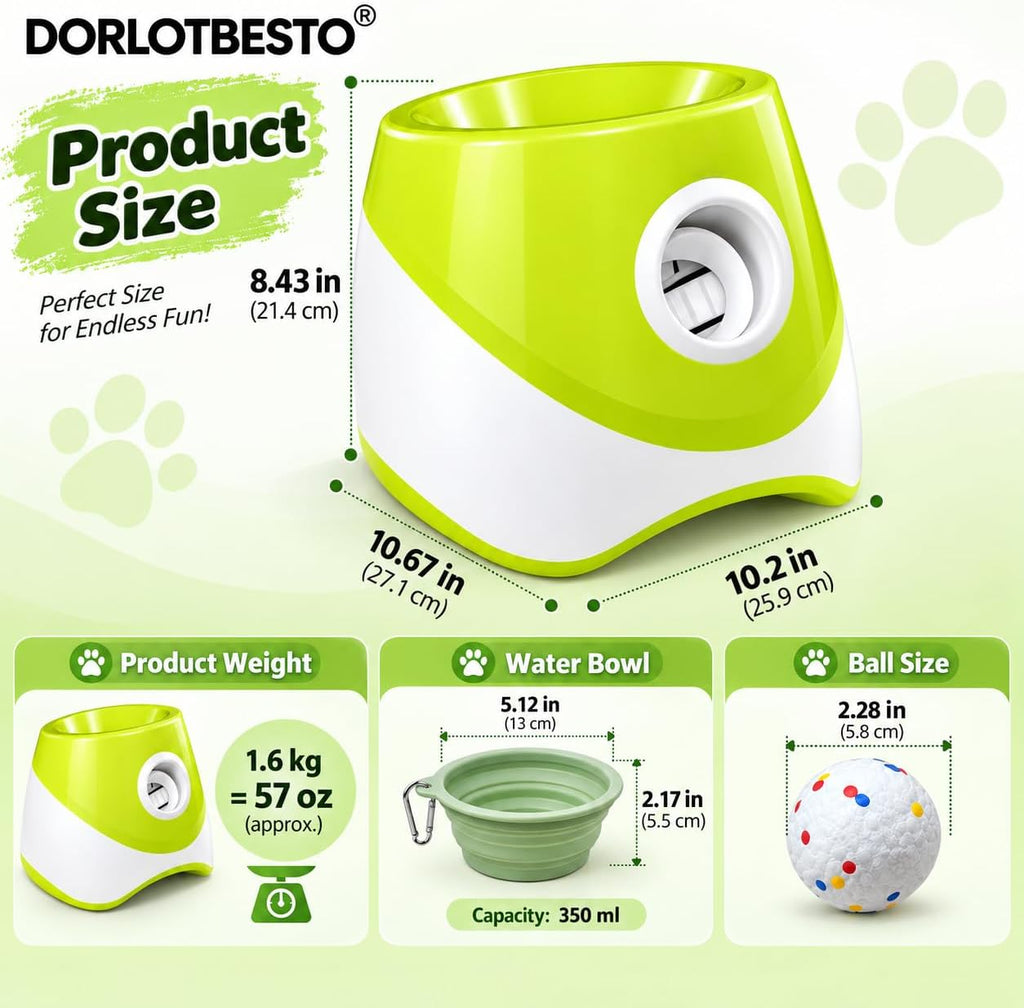 Automatic Ball Launcher for Medium Dogs, 2.28-Inch ETPU Balls