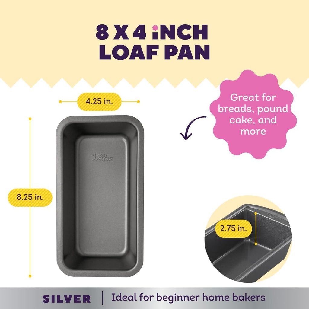 Silver Non-Stick Loaf Pan, Made Without PFAS, 8 x 4 in.
