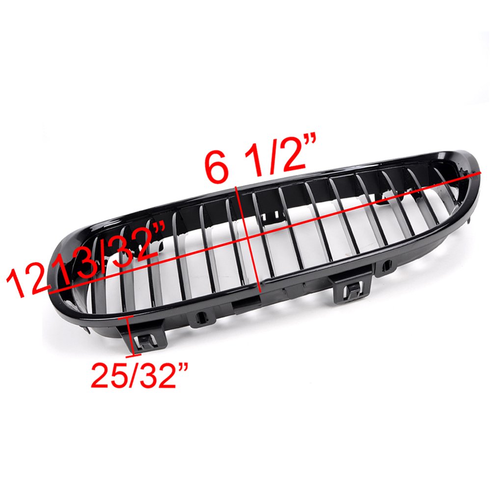 NAAMOTOMOX Glossy Black Front Kidney Grille for 2007-2010 BMW E92 E93 M3
