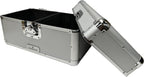 Silver Aluminum 7" 45 RPM Record Storage Box (Holds Up to 200 Records)