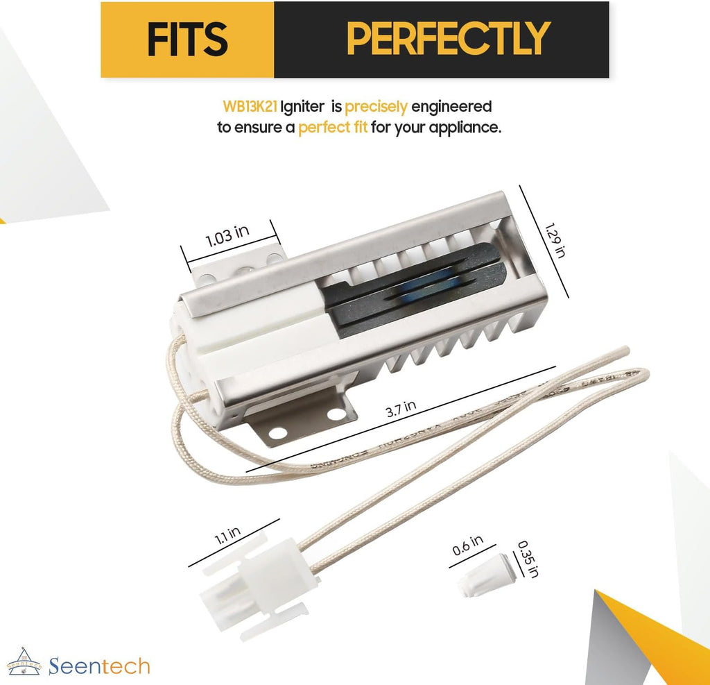 Seentech WB13K21 Gas Range Oven Igniter Replacement for GE, Sam.sung, Kenmore, Frigidaire, Electrolux – Replaces WB2X9998, Norton 501A, 5303935066, AP2150412, PS470129 – Fits NX58H5600SS, NX58H9500WS