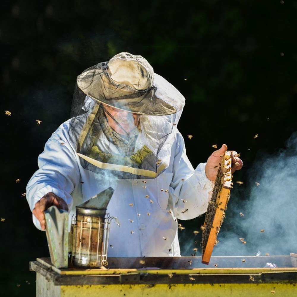 Bee Hive Bee Smoker Stainless Steel with Heat Shield Beekeeping Supplies and Equipment