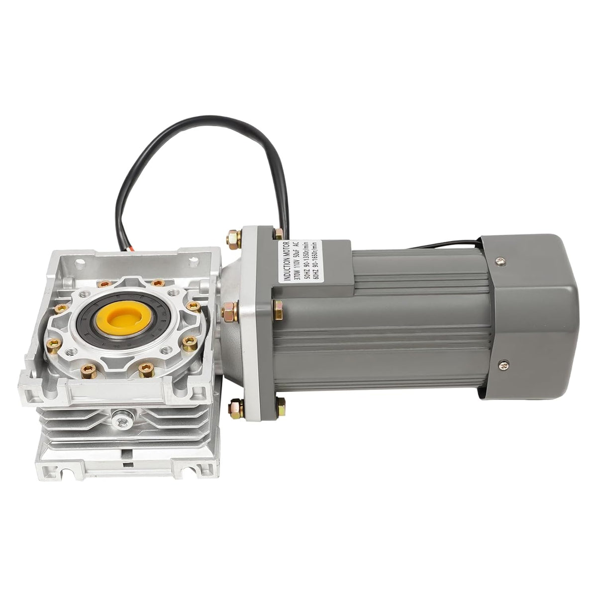 Worm Gear Reducer Motor with Speed Controller 1:50 Reduction, AC 110V 370W Reduction Ratio Gear Motor, Adjustable Variable Speed High Torque Reducer Motor 27 RPM