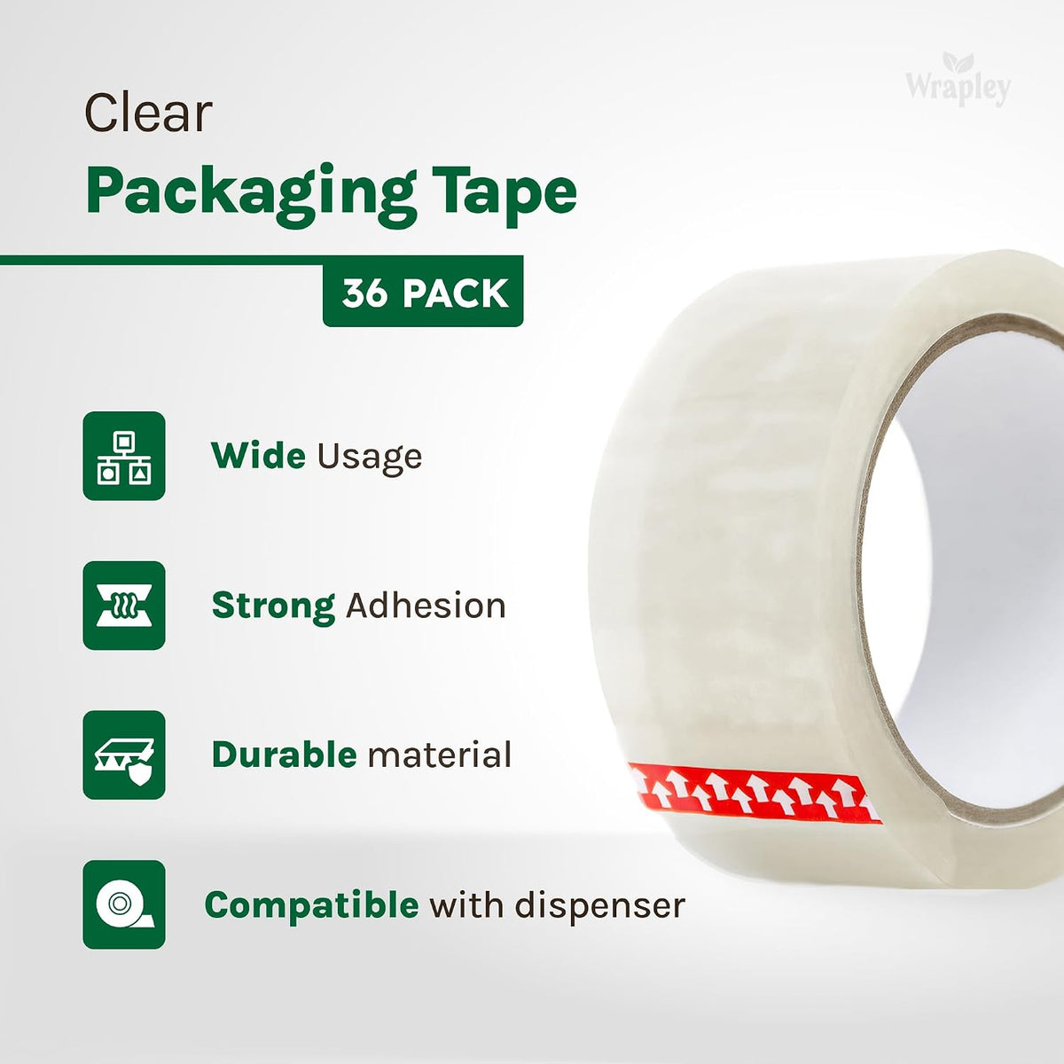 Clear Packing Tape Refills, 1.88" x 72 Yards, 36 Rolls