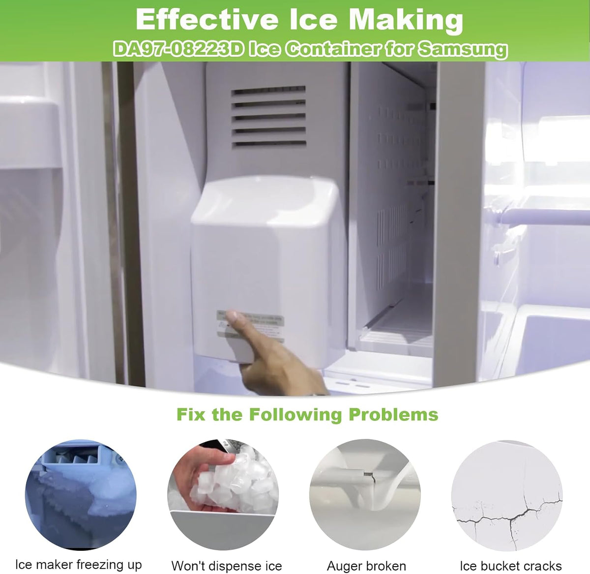 DA97-08223D Ice Bucket Assembly Compatible with Samsung Refrigerator