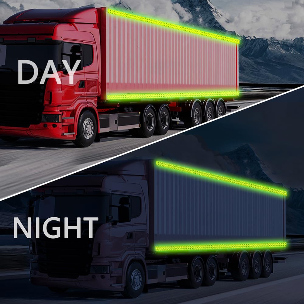 Reflective Tape 2" x40ft Fluorescent Green, DOT-C2 Waterproof Reflective Stickers & Reflector Tape with Strong